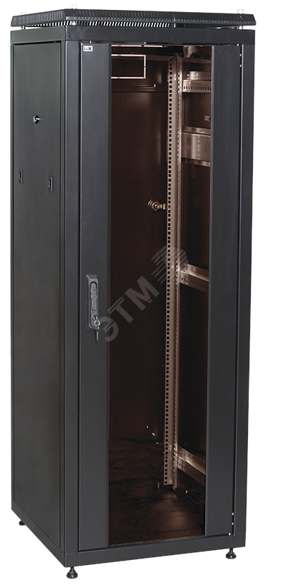 ITK Шкаф сетевой 19" LINEA N 33U 600х1000 мм стеклянная передняя дверь, задняя перфорированная черны