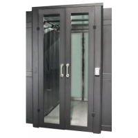 Распашные двери коридора 1200 мм для шкафов LANMASTER DCS 48U, стекло, без замка