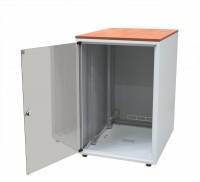 Шкаф напольный серии SJB, 19-дюймовый (19"), 18U, 871x600х600мм (ВхШхГ), стекл. дверь, цвет серый (RAL 7035), без столешницы, нагрузка 45 кг (собранный)