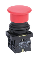 Кнопка управления "Грибок" Φ40мм（2）с фиксации  NP2-BS545 без подсветки красная 1НЗ+1НО  IP40 (CHINT)