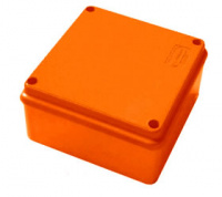 JBS100 Коробка огн. E-110, о/п 100х100х55мм, с гладкими стенками, без галогена, IP56, 5P, (1,5-10 мм2), цвет оранж Экопласт