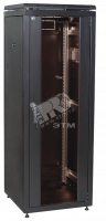 ITK Шкаф сетевой 19" LINEA N 28U 600х600 мм стеклянная передняя дверь черный