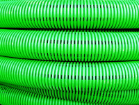 Труба гибкая двустенная дренажная д.200мм, класс SN8, перфорация 360град., цвет зеленый