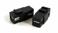 Вставка формата Keystone Jack с проходным адаптером USB 2.0 (Type A), ROHS, черная Вставка формата Keystone Jack с проходным адаптером USB 2.0 (Type A), ROHS, черная