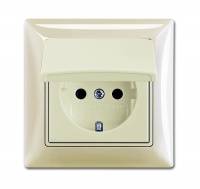 Розетка Schuko 16А 250В, IP44, в сборе, серия Basic 55, цвет слоновая кость ABB Розетка Schuko 16А 250В, IP44, в сборе, серия Basic 55, цвет слоновая кость ABB