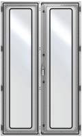 Дверь стеклянная двустворчатая (правая) 2200x1200 мм, серого цвета RAL 7035 Дверь стеклянная двустворчатая (правая) 2200x1200 мм, серого цвета RAL 7035