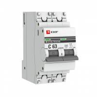 Автоматический выключатель 2P 6А (D) 6кА ВА 47-63 EKF PROxima mcb4763-6-2-06D-pro