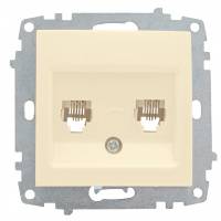 Механизм розетки Милан 2-местной Phone бежевый без рамки PROxima EKF Electrotechnica Механизм розетки Милан 2-местной Phone бежевый без рамки PROxima EKF Electrotechnica