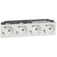 Розетка Mosaic 4Х2К+З немецкий стандарт 45° Legrand Розетка Mosaic 4Х2К+З немецкий стандарт 45° Legrand