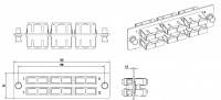 Панель для FO-19BX с 6 SC (duplex) адаптерами, 12 волокон, одномод, 120x32 мм, адаптеры цвета синий (blue) Hyperline