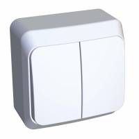 Выключатель Этюд 2-клавишный наружный 10 АХ, белый, Россия Schneider Electric Выключатель Этюд 2-клавишный наружный 10 АХ, белый, Россия Schneider Electric