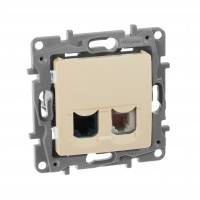 Розетка RJ11+RJ45 5е UTP слоновая кость Legrand Розетка RJ11+RJ45 5е UTP слоновая кость Legrand
