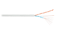 Кабель NIKOLAN U/UTP 2 пары, Кат.5 (Класс D), 100МГц, многожильный, BC (чистая медь), 24AWG (7х0,192мм), внутренний, PVC нг(А), светло-серый, 305м - гарантия: 1 год