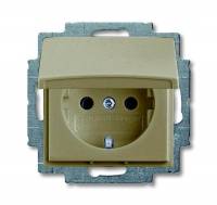 Розетка Schuko 16А 250В, серия Basic 55, цвет шампань ABB Розетка Schuko 16А 250В, серия Basic 55, цвет шампань ABB
