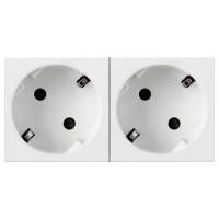 Розетка Mosaic 2Х2К+З немецкий стандарт 45° Legrand Розетка Mosaic 2Х2К+З немецкий стандарт 45° Legrand