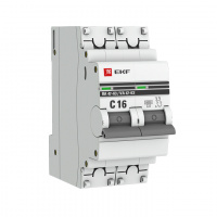 Автоматический выключатель 2P 16А (C) 6кА ВА 47-63 EKF PROxima mcb4763-6-2-16C-pro mcb4763-6-2-16C-pro