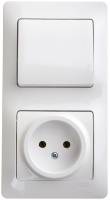 Блок Glossa: розетка + 1-клавишный выключатель белый Schneider Electric Блок Glossa: розетка + 1-клавишный выключатель белый Schneider Electric