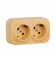 Розетка 2X2К+З со шторками дерево Legrand Розетка 2X2К+З со шторками дерево Legrand