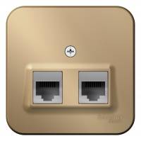 Розетка наружная Blanca двойная RJ45, категория 5E, RJ11, с изоляционной пластиной, титан Schneider Electric Розетка наружная Blanca двойная RJ45, категория 5E, RJ11, с изоляционной пластиной, титан Schneider Electric