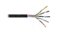Кабель NIKOLAN U/UTP 25 пар, Кат.5 (Класс D), 100МГц, одножильный, BC (чистая медь), 24AWG (0,50мм), внешний, PE до -60С, черный 305м - гарантия: 1 год