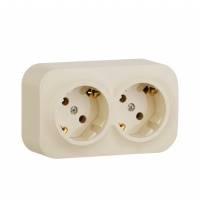 Розетка 2X2К+З без со шторками слоновая кость Legrand Розетка 2X2К+З без со шторками слоновая кость Legrand