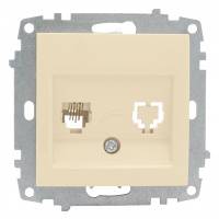 Механизм розетки Милан 1-местной Phone бежевый без рамки PROxima EKF Electrotechnica Механизм розетки Милан 1-местной Phone бежевый без рамки PROxima EKF Electrotechnica