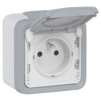 Розетка Plexo 2К+З, французский стандарт, накладная Legrand Розетка Plexo 2К+З, французский стандарт, накладная Legrand