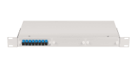 Оптический кросс 19", 1U, укомплектованный на 8 портов SC/UPC, SM 9/125 OS2, серый, полный комплект Оптический кросс 19", 1U, укомплектованный на 8 портов SC/UPC, SM 9/125 OS2, серый, полный комплект
