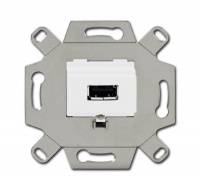 Механизм USB-розетки/разъема, USB-type A, USB2.0, 5 полюсов, цвет альпийский белый ABB Механизм USB-розетки/разъема, USB-type A, USB2.0, 5 полюсов, цвет альпийский белый ABB