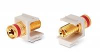 Вставка формата Keystone Jack с коннектором Binding Post (красный), Hex. type, gold plated, ROHS, белая Вставка формата Keystone Jack с коннектором Binding Post (красный), Hex. type, gold plated, ROHS, белая
