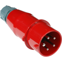 Вилка IEC 309 трехфазная, папа, 32A, 380V, разборная, красная