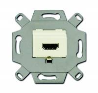 Механизм HDMI-розетки/разъема, HDMI-type A, Full HD, 20 полюсов, цвет слоновая кость ABB Механизм HDMI-розетки/разъема, HDMI-type A, Full HD, 20 полюсов, цвет слоновая кость ABB
