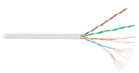 Кабель NIKOLAN U/UTP 4 пары, Кат.5e (Класс D), 100МГц, многожильный, BC (чистая медь), 24AWG (7х0,192мм), внутренний, PVC нг(А), светло-серый, 305м - гарантия: 1 год