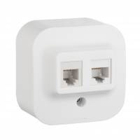 Розетка RJ11+RJ45 кат5UTP белая