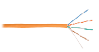 Кабель NIKOLAN U/UTP 4 пары, Кат.5e (Класс D), тест по ISO/IEC, 100МГц, одножильный, BC (чистая медь), 24AWG (0,50мм), внутренний, LSZH нг(А)-HFLTx, оранжевый, 305м - гарантия: 1 год / 10 лет системная