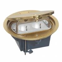 Напольная коробка круглая IP 66 c откидной крышкой 4 модуля, латунь Legrand Напольная коробка круглая IP 66 c откидной крышкой 4 модуля, латунь Legrand