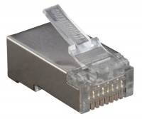 Разъем RJ-45(8P8C) под витую пару, категория 6 (50 µ"/ 50 микродюймов), экранированный, универсальный (для одножильного и многожильного кабеля) (100 шт) Разъем RJ-45(8P8C) под витую пару, категория 6 (50 µ"/ 50 микродюймов), экранированный, универсальный (для одножильного и многожильного кабеля) (100 шт)
