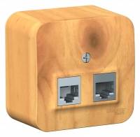 Розетка наружная Blanca двойная RJ45, категория 5E, RJ11, с изоляционной пластиной, ясень Schneider Electric Розетка наружная Blanca двойная RJ45, категория 5E, RJ11, с изоляционной пластиной, ясень Schneider Electric
