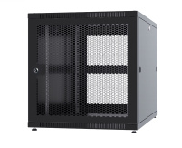 Шкаф монтажный телекоммуникационный 19" напольный для распределительного и серверного оборудования 42U 600x600x2055mm (ШхГхВ) передняя и задняя перфорированные двери, ручка с замком, цвет черный (RAL 9004)