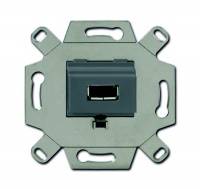 Механизм USB-розетки/разъема, USB-type A, USB2.0, 5 полюсов, цвет серый ABB Механизм USB-розетки/разъема, USB-type A, USB2.0, 5 полюсов, цвет серый ABB