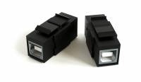 Вставка формата Keystone Jack с проходным адаптером USB 2.0 (Type B), ROHS, черная Вставка формата Keystone Jack с проходным адаптером USB 2.0 (Type B), ROHS, черная
