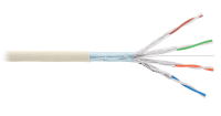 Кабель NIKOLAN F/FTP 4 пары, Кат.6 (Класс E), тест по ISO/IEC, 250МГц, одножильный, BC (чистая медь), 23AWG (0,57мм), внутренний, PVC нг(А), слоновая кость, 305м - гарантия: 5 лет расширенная / 25 лет системная