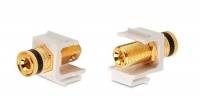 Вставка формата Keystone Jack с коннектором Binding Post (черный), Hex. type, gold plated, ROHS, белая Вставка формата Keystone Jack с коннектором Binding Post (черный), Hex. type, gold plated, ROHS, белая