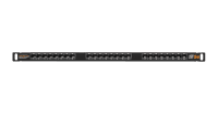 Коммутационная панель NIKOMAX 19", 0,5U, 24 порта, Кат.5e (Класс D), 100МГц, RJ45/8P8C, 110/KRONE, T568A/B, неэкранированная, с органайзером, черная - гарантия: 5 лет расширенная / 25 лет системная