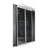 Механические раздвижные двери коридора 1200мм для шкафов LANMASTER DCS 42U, стекло, без замка