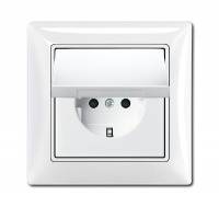 Розетка Schuko 16А 250В, IP44, в сборе, серия Basic 55, цвет альпийский белый ABB Розетка Schuko 16А 250В, IP44, в сборе, серия Basic 55, цвет альпийский белый ABB