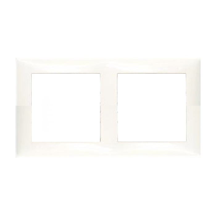 Рамка 2-постовая, натуральное стекло (белый)  LK80