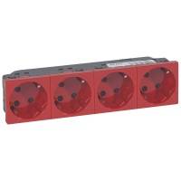 Розетка Mosaic 4Х2К+З немецкий стандарт 45° блокировка Legrand Розетка Mosaic 4Х2К+З немецкий стандарт 45° блокировка Legrand