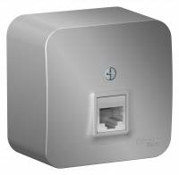 Розетка наружная Blanca телефонная RJ11 с изоляционной пластиной, алюминий Schneider Electric Розетка наружная Blanca телефонная RJ11 с изоляционной пластиной, алюминий Schneider Electric