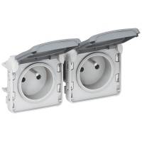 Розетка Plexo 2К+З французский стандарт 2 поста горизонтальная Legrand Розетка Plexo 2К+З французский стандарт 2 поста горизонтальная Legrand